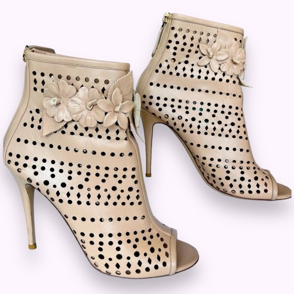 Valentino Peep Toe Stiletto Ankle Boots - Picture 2 of 11